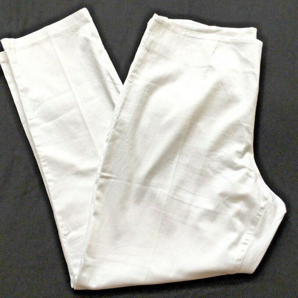 Chelsea & Theodore Pants 14  White Tapered Stretch